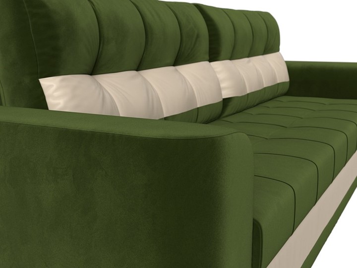 Прямой диван Честер, Зеленый/бежевый (вельвет/экокожа) в Челябинске - изображение 3