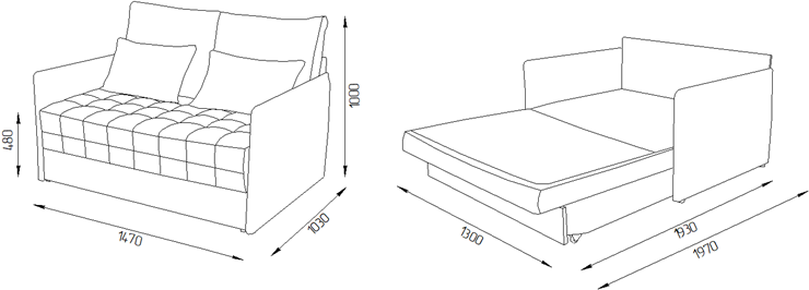 Прямой диван Дакота 130 (ППУ) в Миассе - изображение 7
