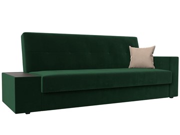 Прямой диван Лига-020, Зеленый\Зеленый\Бежевый(велюр) в Миассе