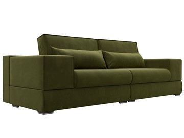 Прямой диван Лига-037, Зеленый (Микровельвет) в Копейске