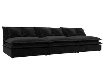 Прямой диван Лига-040 Лонг, Черный (Велюр) в Миассе