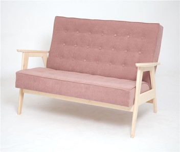 Прямой диван Ретро, двухместный (беленый дуб / RS 12 - розовый) в Челябинске
