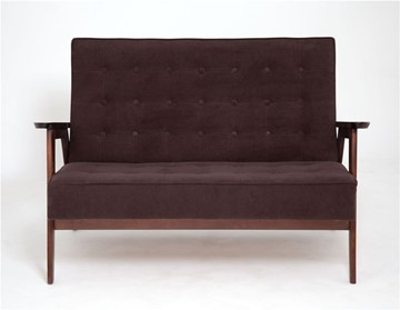 Прямой диван Ретро, двухместный (темный тон / RS32 - коричневый) в Челябинске - предосмотр 1