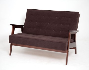Прямой диван Ретро, двухместный (темный тон / RS32 - коричневый) в Магнитогорске