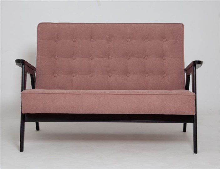 Прямой диван Ретро, двухместный (венге / RS 12 - розовый) в Челябинске - изображение 1