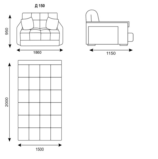 Прямой диван Турин 150 (НПБ) в Миассе - изображение 6