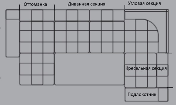 Диванная секция 3-х местная Жемчуг 2 ПДУ в Челябинске - изображение