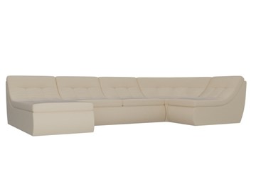 Модульный П-образный диван Холидей, Бежевый (экокожа) в Миассе