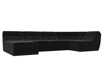Модульный П-образный диван Холидей, Черный (микровельвет) в Миассе