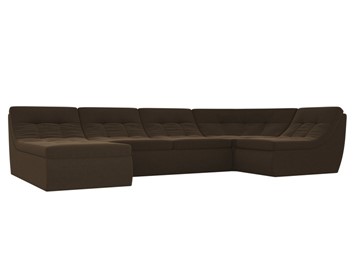 Модульный П-образный диван Холидей, Коричневый (микровельвет) в Челябинске