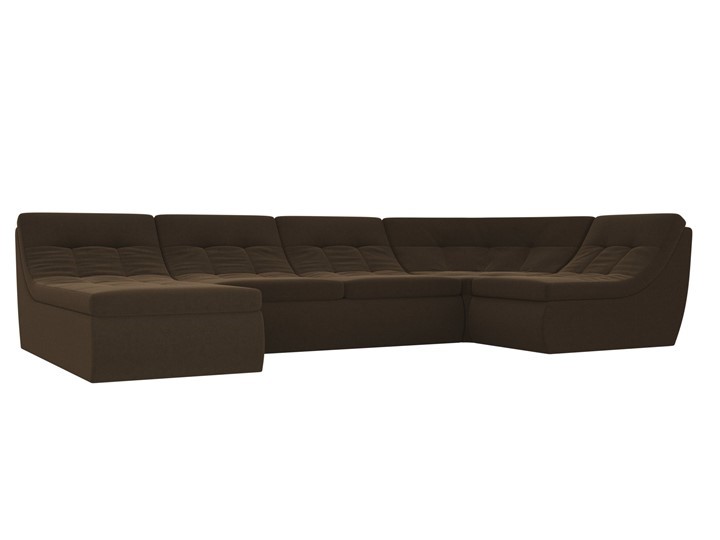 Модульный П-образный диван Холидей, Коричневый (микровельвет) в Челябинске - изображение