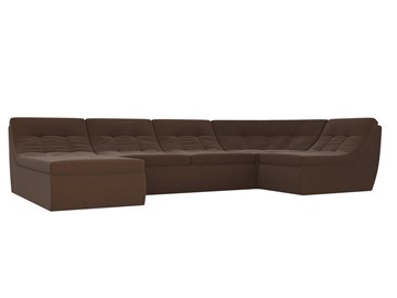 Модульный П-образный диван Холидей, Коричневый (рогожка) в Копейске