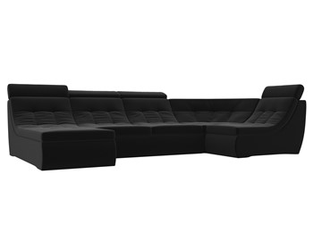 Модульный раскладной диван Холидей люкс, Черный (микровельвет) в Миассе
