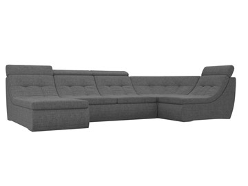 Большой модульный диван Холидей люкс, Серый (рогожка) в Магнитогорске