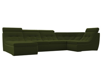Большой модульный диван Холидей люкс, Зеленый (микровельвет) в Челябинске
