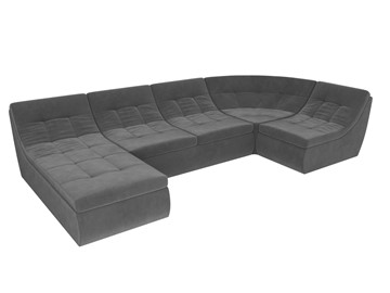 Модульный П-образный диван Холидей, Серый (велюр) в Челябинске - предосмотр 5