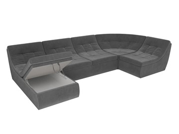 Модульный П-образный диван Холидей, Серый (велюр) в Челябинске - предосмотр 6