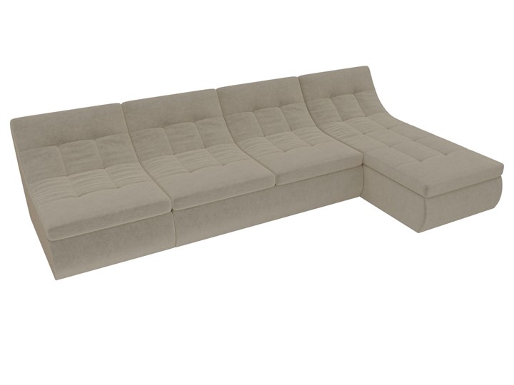 Модульный угловой диван Холидей, Бежевый (микровельвет) в Златоусте - изображение 4