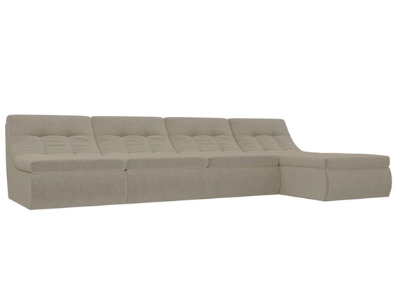 Модульный угловой диван Холидей, Бежевый (микровельвет) в Златоусте - изображение