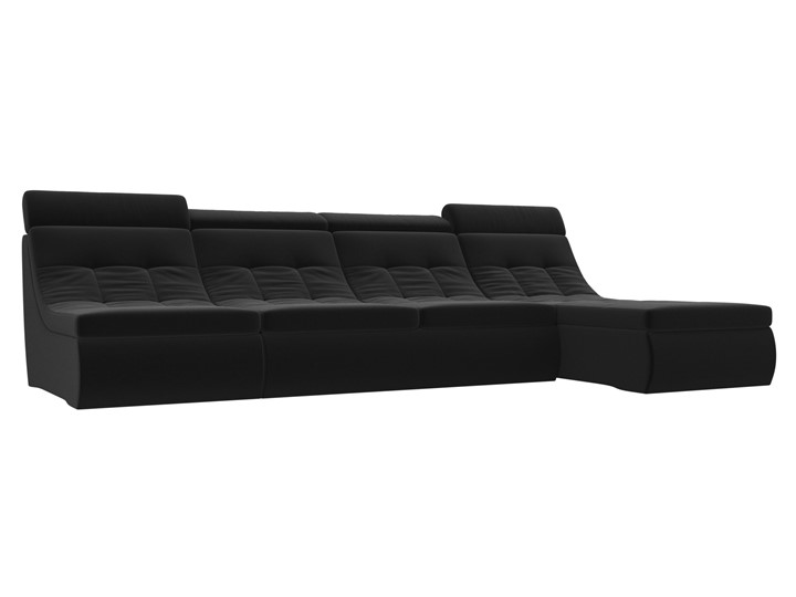 Большой модульный диван Холидей люкс, Черный (микровельвет) в Челябинске - изображение