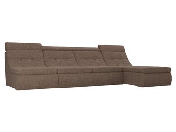 Модульный раскладной диван Холидей люкс, Коричневый (рогожка) в Магнитогорске