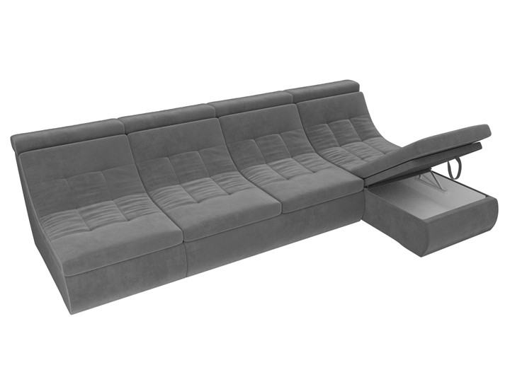 Модульный раскладной диван Холидей люкс, Серый (велюр) в Челябинске - изображение 7