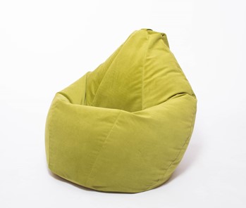 Кресло-мешок Груша среднее, велюр однотон, травянное в Челябинске - предосмотр