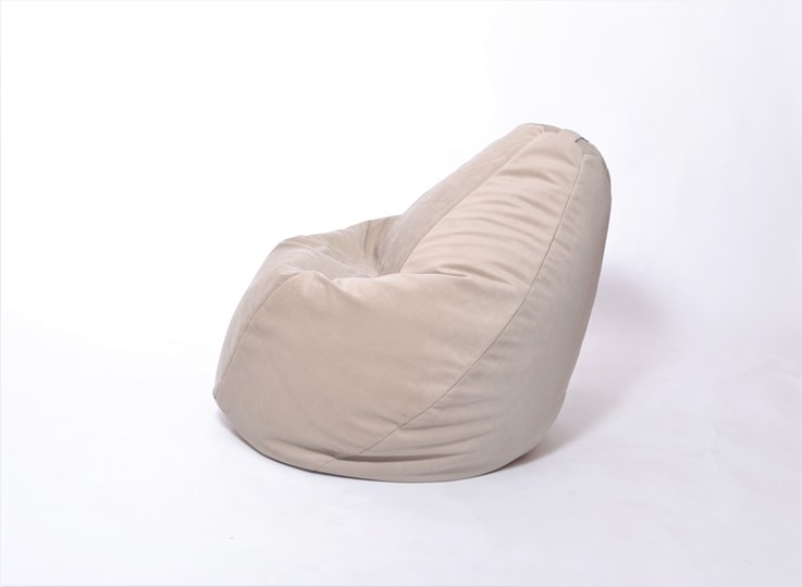 Кресло-мешок Груша большое, велюр однотон, бежевое в Копейске - изображение 2
