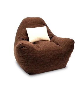 Бескаркасное кресло КлассМебель Эдем, рогожка орион, коричневый в Магнитогорске