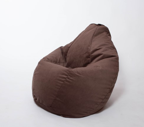 Кресло-мешок Груша большое, велюр однотон, шоколад в Миассе - изображение