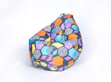 Кресло-мешок Груша среднее, велюр принт, геометрия в Копейске