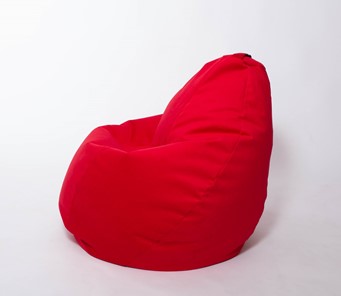 Кресло-мешок Груша большое, велюр однотон, красное в Златоусте - предосмотр 1