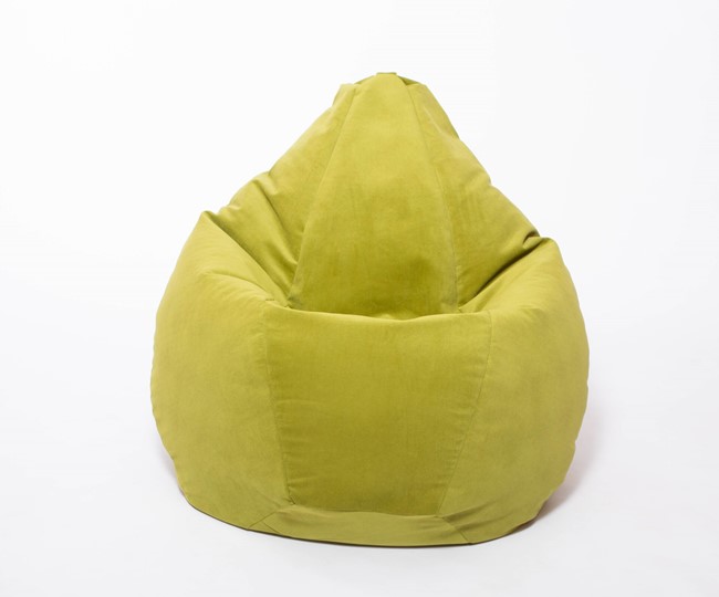 Кресло-мешок Груша малое, велюр однотон, травянное в Магнитогорске - изображение 1