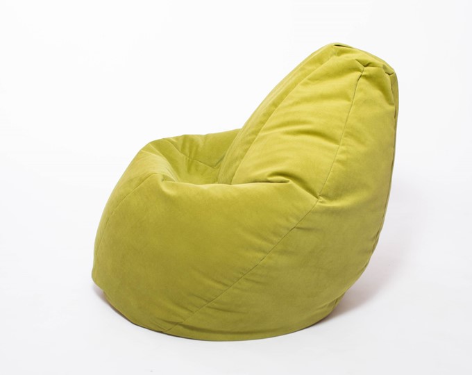 Кресло-мешок Груша малое, велюр однотон, травянное в Златоусте - изображение 2