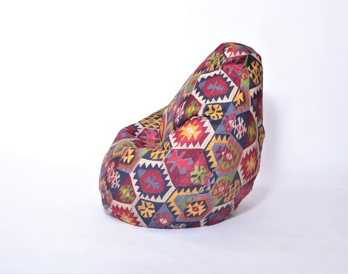 Кресло-мешок Груша малое, велюр принт, мехико графит в Миассе - изображение 1
