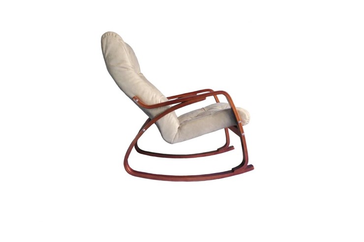 Кресло-качалка Гранд, замша крем в Магнитогорске - изображение 1
