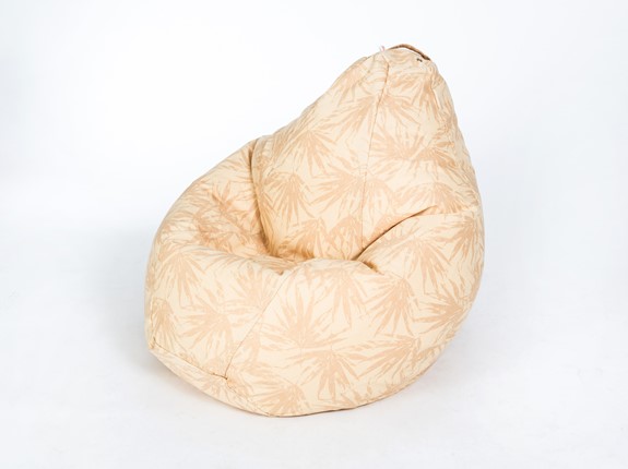 Кресло-мешок Груша малое, жаккард, бежевые листья в Копейске - изображение