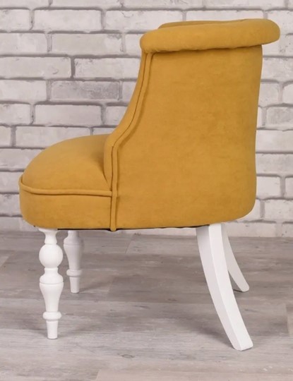 Кресло Бархат (горчичный/белый) в Копейске - изображение 1