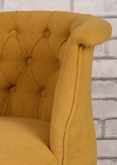 Кресло Бархат (горчичный/белый) в Копейске - изображение 4