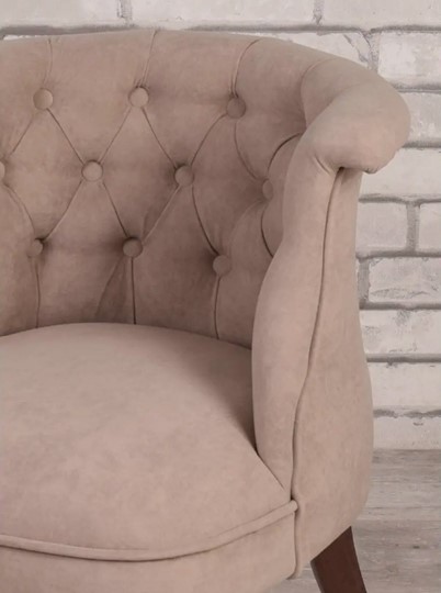 Кресло Бархат (темно-бежевый/темно-коричневый) в Копейске - изображение 3