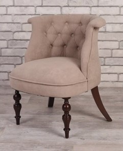 Кресло Бархат (темно-бежевый/темно-коричневый) в Копейске