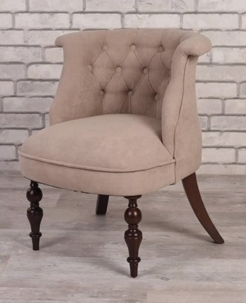 Кресло Бархат (темно-бежевый/темно-коричневый) в Копейске - изображение