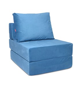 Кресло бескаркасное Окта, велюр синий в Копейске