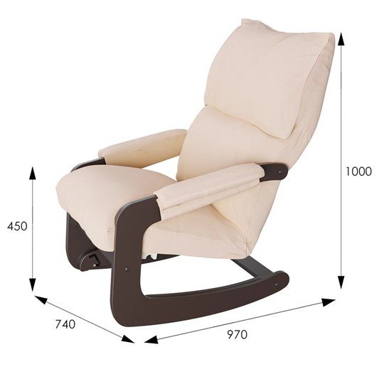 Кресло-качалка Модель 81, ткань макс 100, каркас венге в Миассе - изображение 1