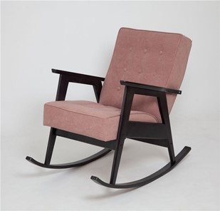 Кресло-качалка Ретро (венге / RS 12 - розовый) в Челябинске