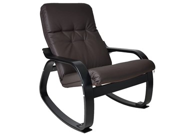 Мягкое кресло Сайма (экокожа шоколад, каркас венге структура) в Миассе