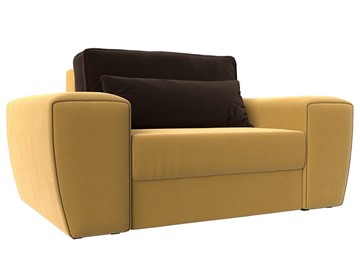 Кресло-кровать Лига-008, Желтый\Коричневый (Микровельвет) НПБ в Миассе