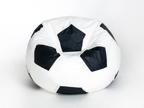 Кресло-мешок Мяч малый, бело-черный в Магнитогорске - изображение