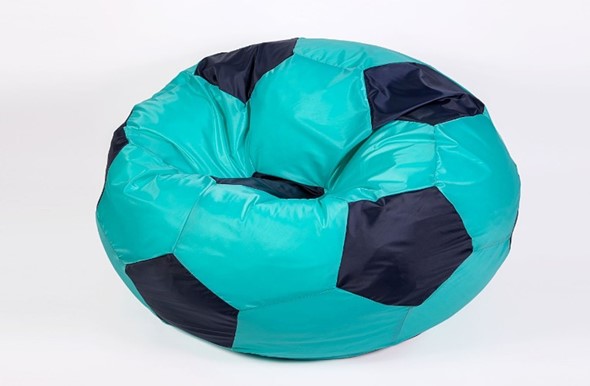 Кресло-мешок Мяч малый, бирюзово-черный в Копейске - изображение
