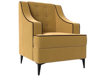 Кресло на ножках Марк, Желтый\коричневый (Микровельвет) НПБ в Миассе